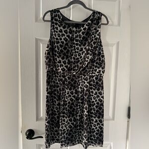 Apt. 9 Black and White Leopard Print Midi Dress
